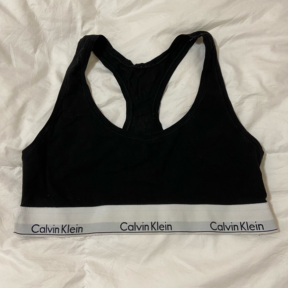 Calvin Klein Black Unlined Bralette Size L - Picture 2 of 6